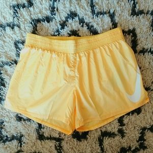 Light Yellow Nike Swoosh Run Running Shorts